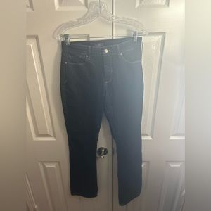 NYDJ Mini Boot Cut Jeans High Rise Lifting Shaping Dark Indigo Wash Size…
